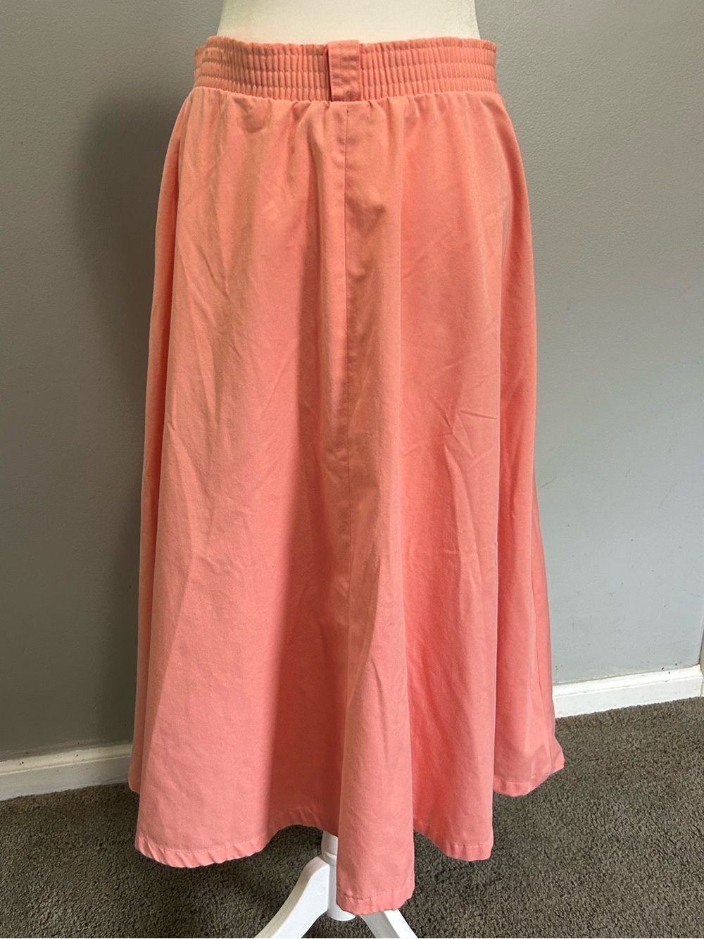 Vintage Silvercord Coral Button-Front Maxi Skirt w pockets Cottagecore - Picture 5 of 8